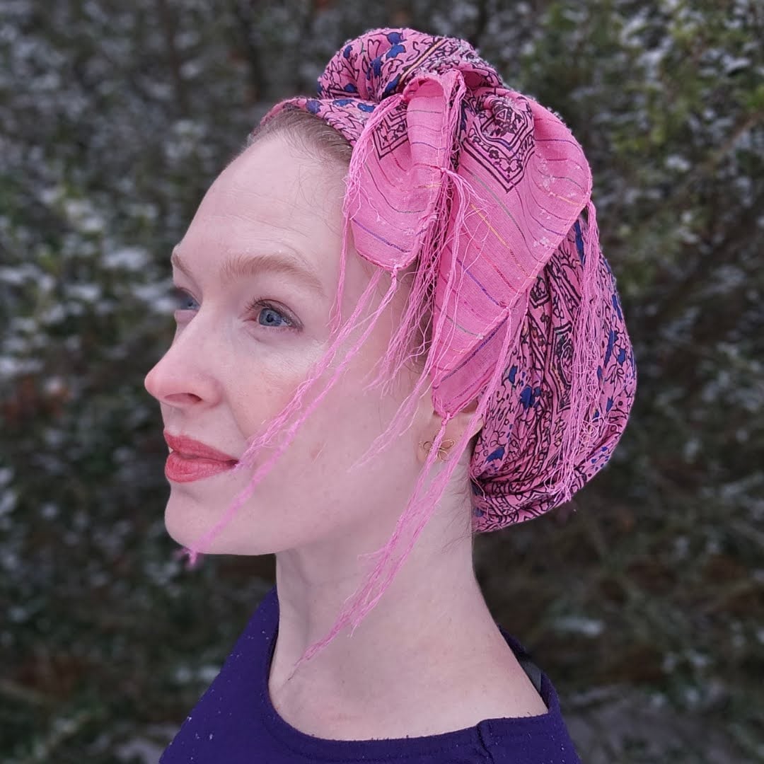 Long Vintage Fringed Israeli Tichel - Image 2