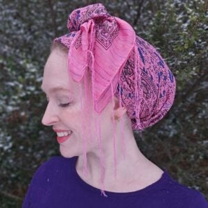 Long Vintage Fringed Israeli Tichel