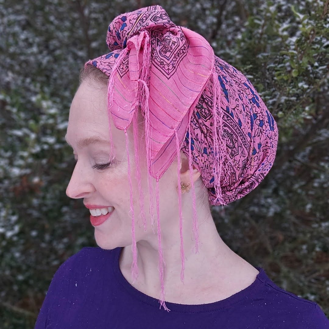 Long Vintage Fringed Israeli Tichel